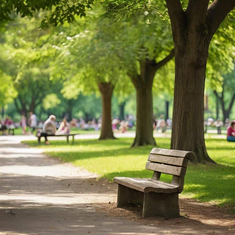 Park Bench People-Watching Scene